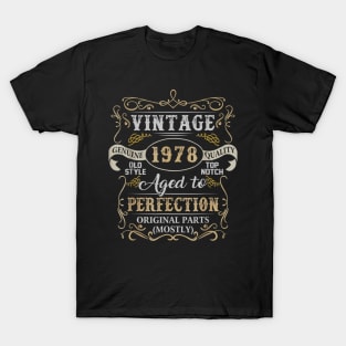 Vintage 1978 Funny Old School 42th Retro Gift T-Shirt